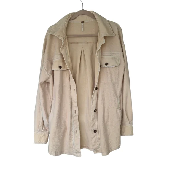 Free People Ruby Jacket Button-Up Jacket Shacket Cream Color - Picture 3 of 11